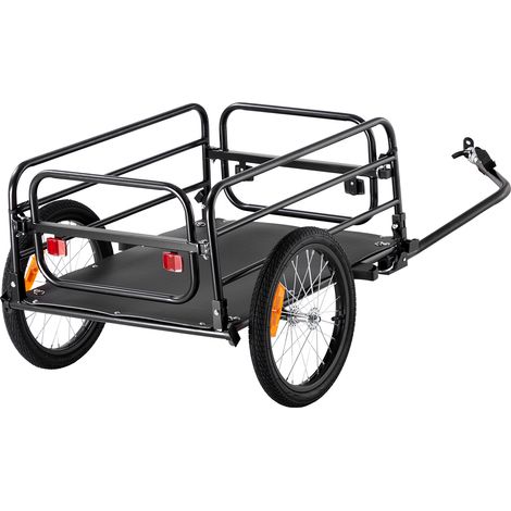 Mophorn Rimorchio da carico per bici - Capacità di 160 libbre, Carro per bicicletta pieghevole per carichi pesanti con sgancio rapido, ruote da 16", attacco universale (1/5)