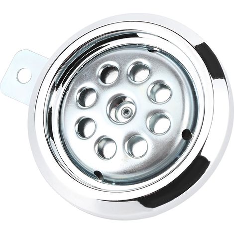 Avertisseur sonore moto universel 12V étanche 105dB puissant 85mm avec grille nid d'abeille chromée (1/5)