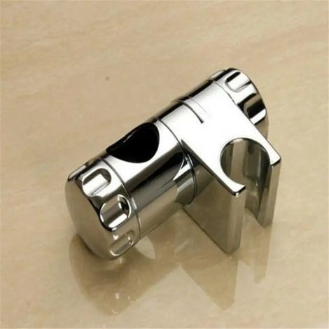 Praktischer Ersatz-Handbrausehalter für Gleitstangen. Verstellbare, verchromte Halterungen für Duschköpfe aus dem Duschschlauch. Silberner Brausehalter – A (1/5)