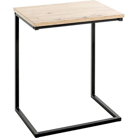 Table d'Appoint Design "Louna" 50cm Naturel & Noir