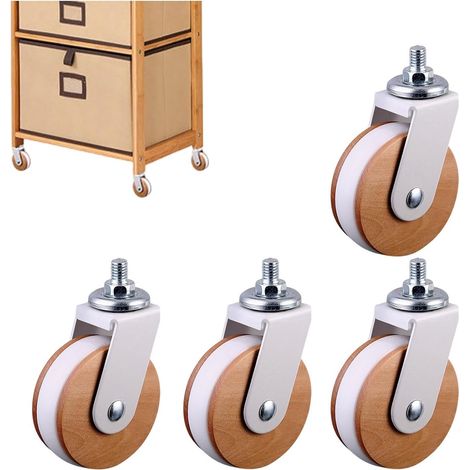 Roulettes M8 (lot de 4) - Filetage M8 - Robustes et silencieuses - Remplacement facile Roulettes à tige pour bureaux, étagères, meubles, moquettes, assemblage, applications industrielles, chaises de (1/5)