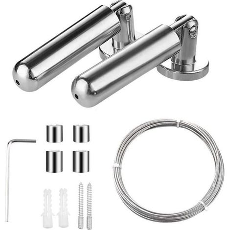 5M Câble en Acier pour Rideau, Câble pour Rideau, Kit de Câble pour Rideau, Fil de Tension de Rideau, pour Fenêtre Rideau de Douche