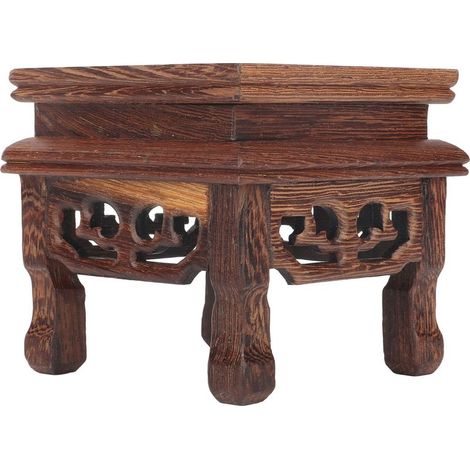 Quadratischer Ausstellungsständer aus Holz, stabil, im Retro-Stil, aus robustem Holz, vielseitig einsetzbar für Pflanzen, Teekannen und Schmuck. (1/5)