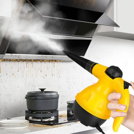 Cuiseur à Vapeur Portable, Nettoyeur Vapeur à Main Multi-Usage, avec 6 Accessoires, Pression Vapeur : 3 bar, 350 ml Réservoir d'eau, pour sols, meuble, voiture, salle de bain, fenêtre, cuisine (1/5)