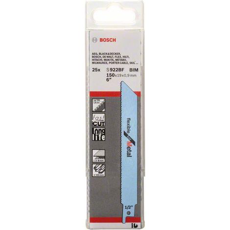 Bosch Säbelsägeblatt S 922 BF, Flexible for Metal, 25er-Pack