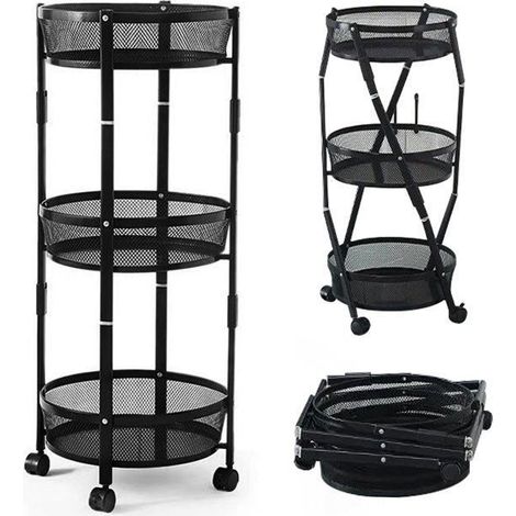 Estante de almacenamiento - SEVEN COMFORT - 35x35x88cm - Plegable - 15KG por nivel - Negro