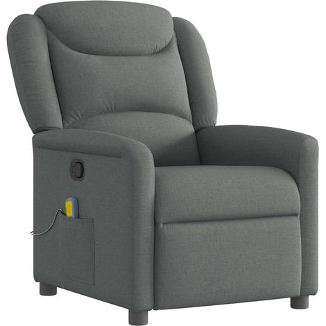 Maison Exclusive - Massagesessel Dunkelgrau Stoff