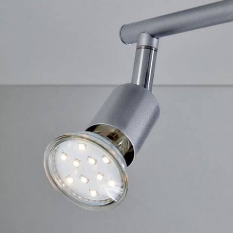 Plafonnier LED - 3 Spots - GU10 - 3 W - Gris - 160 X 82 Mm - Salon Cuisine Chambre (1/4)