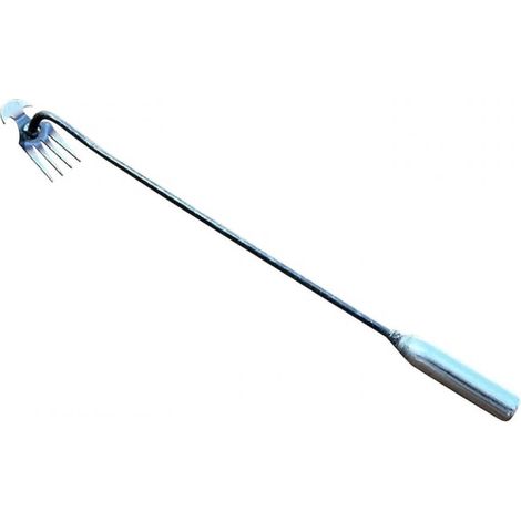 Arrache-mauvaises herbes, 4 dents, acier au manganèse, argentée, taille (1/5)