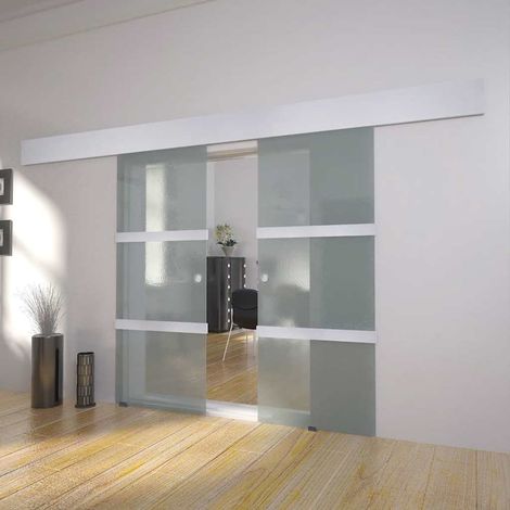 vidaXL Porte double coulissante Verre (1/5)