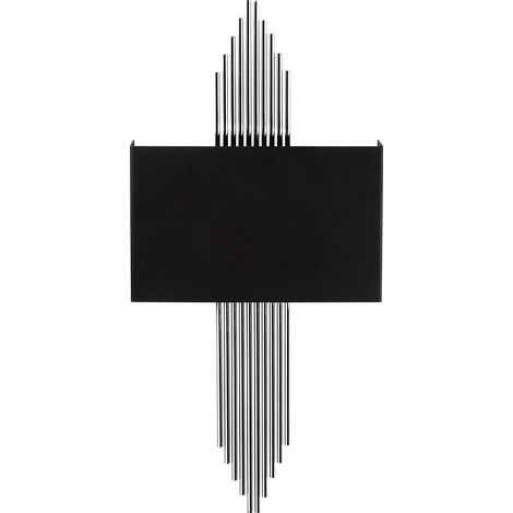 Applique L. 22 x H. 75 cm in Metallo Nero e Argentato Art déco - SANGARIUS