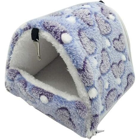 Maison pour rongeurs en peluche, hamac jouet lit cabane pour hamster cochon d'inde lapin chinchilla furet, violet, petite taille (1/5)