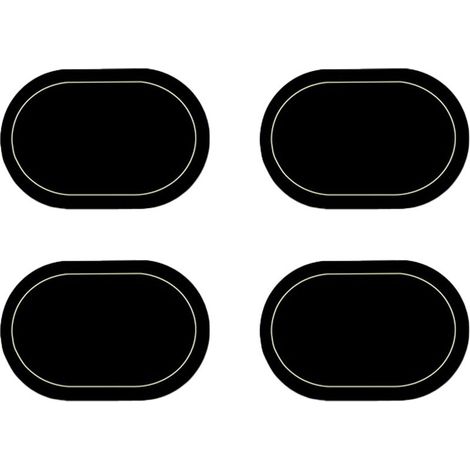 Sets de table en similicuir, lot de 4 – double face, couleur, forme ovale, table à manger, imperméables, résistants à la chaleur, décoration intérieure (noir) (1/5)