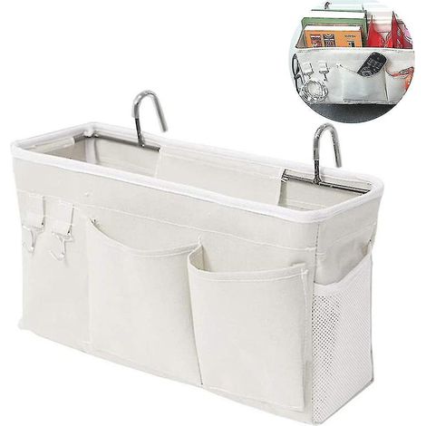CREA Bed Organizer Bed Bag With Hooks Hanging Pocket Loft Bed Storage Bag (1/4)