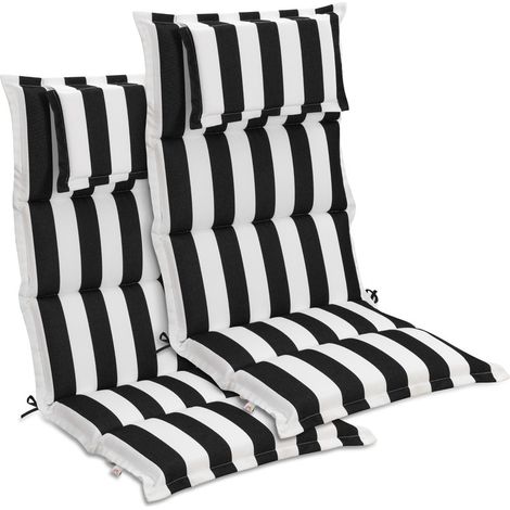 Aoodor Outdoor-Stuhlkissen mit hoher Rückenlehne und Kopfstütze, 2er-Set, geflanschte Sitzkissen für Schaukelstühle, Adirondack- und Essstühle, 120×52×6 cm
