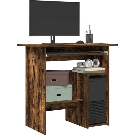vidaXL Scrivania Rovere Fumo 80x45x74 cm in Legno Multistrato