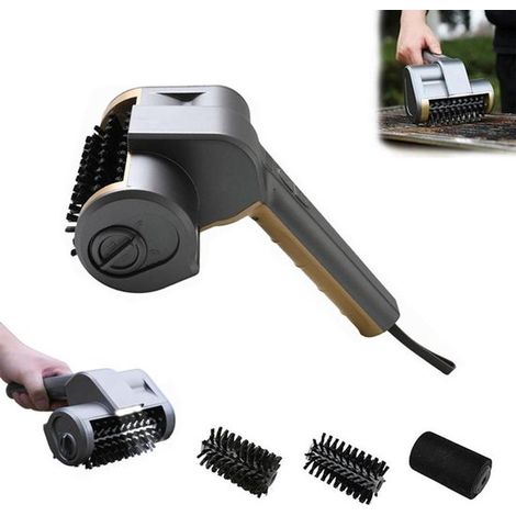 Brosse électrique pour barbecue - Jusqu'à 100 minutes d'autonomie - Chargement rapide USB-C - Deux vitesses - 3 têtes de brosse - Projecteur LED intégré (1/5)