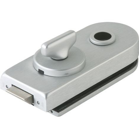 Dorma Glas Glastürschloss Studio Rondo - Türschloss für Glastüren 8-10mm WC mit Wechsel, Aluminium silber eloxiert