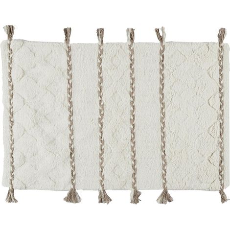 Tapis Tufté à Pompons "Carpet" 50x80cm Blanc (1/2)