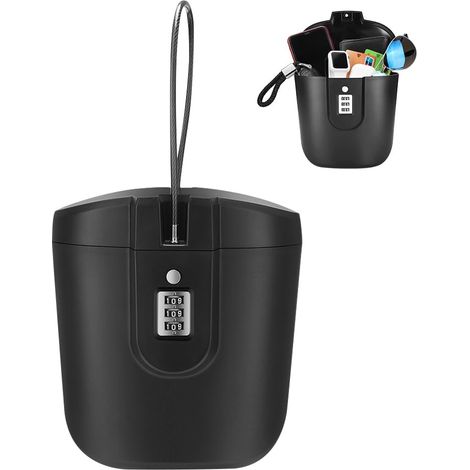 Coffre-fort portable avec code, mini coffre-fort de voyage, avec serrure à combinaison, coffre-fort de voyage, avec câble métallique amovible, serrure à combinaison pour coffre-fort à la plage, hôtel