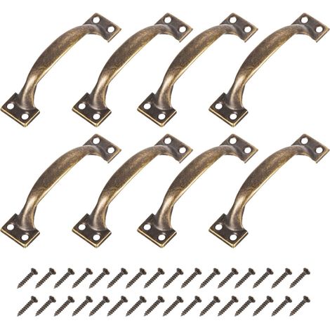 8Pcs Poignées de Porte en Métal de 5 Pouces Couleur Bronze (1/5)
