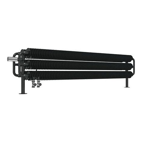 Scaldasalviette design nero ad acqua calda 190mm di altezza e 1740mm di larghezza - 1563 Watt - RIB190/1740HSDVLN