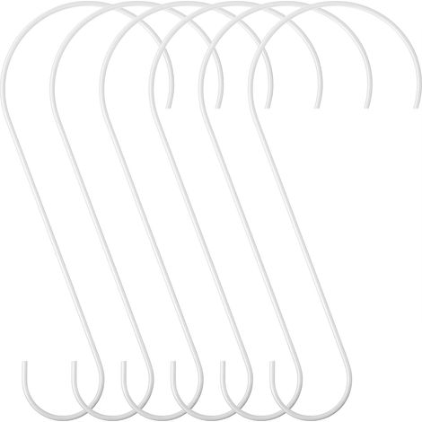 6 robuste, große S-förmige Haken, 30 cm, weiß, für Vogelfutterhäuschen, Garten, Äste, Küchen-Vogelhäuser, Pflanzenkörbe, Laternen, Fahrräder usw. (1/5)