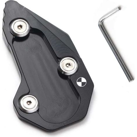 (Noir) Compatible avec les motos BMW R1200R et R1200RS (2015-2018) : béquille latérale CNC, extension et support. (1/4)
