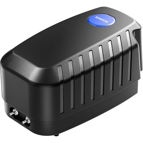 SunSun CAP-20 Aeratore acquario 8 W, ossigenatore per laghetti da giardino da 8 m³ e acquari, pompa d'aria 13 l/min con 4 uscite, sistema di aerazione con pietra d'aria e valvola di non ritorno