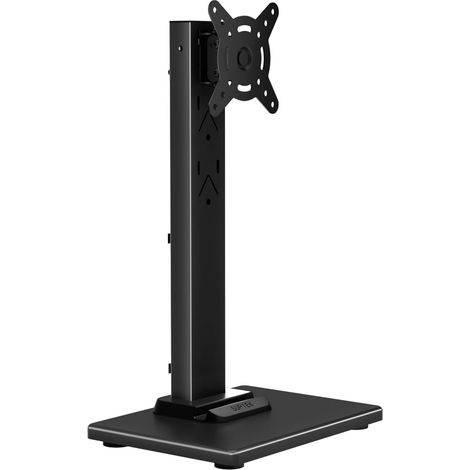 Support de bureau simple pour écran d'ordinateur LCD de 13" à 43" avec pivot, hauteur réglable, rotation, socle 50, 75 et 100 mm, noir (1/5)
