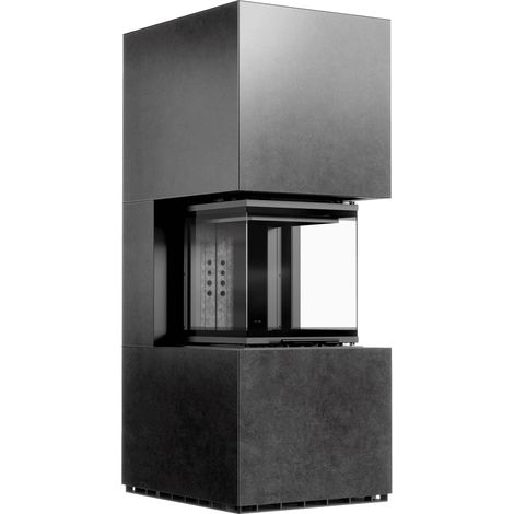Kaminbausatz KRATKI NBC 500/500 Niedrig 8 kW 200 Sinter FOKOS GRAFITE schwarz Verkleidung mit Türfeder (1/5)