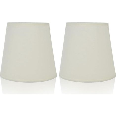 Kleiner Lampenschirm, 2 Stück, tonnenförmiger Stofflampenschirm, Pendelleuchte, moderner Kronleuchter, Mini-Lampenschirm für Tischlampe und Wandleuchte (Weiß) (1/5)