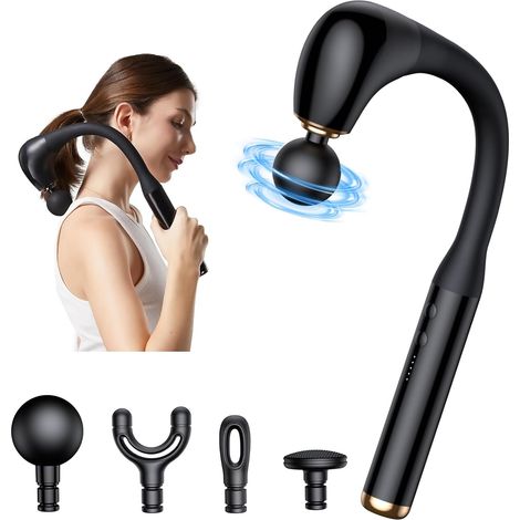 Pistolet de massage pour massage en profondeur, pistolet de massage à percussion, pistolet de massage dorsal portable pour les athlètes afin de soulager la douleur, pistolet de massage dorsal portatif