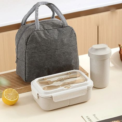 Lunch box con posate, borsa termica, 1200 ml, a prova di perdite, adatta a bambini e adulti, lavabile in lavastoviglie e adatta al microonde, ideale per la scuola, il lavoro e i picnic.
