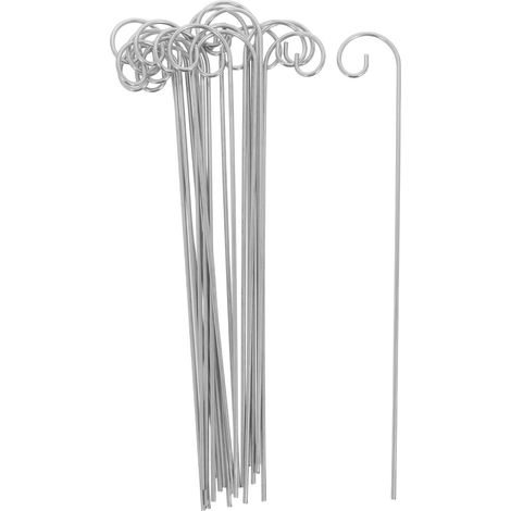 Lot de 20 Piquets Floraux pour Compositions Piquets D'Étiquettes De Jardin en Fer Argenté Crochet De Berger Porte-Cartes (1/5)