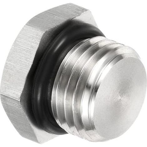 G1/4 Mâle Bouchon, 1 Paquet Imperméable Antipoussière 304 Inox Acier Filetage Hex Tête Prise Solide Tube Raccord avec Scellage Caoutchouc Anneau (1/5)
