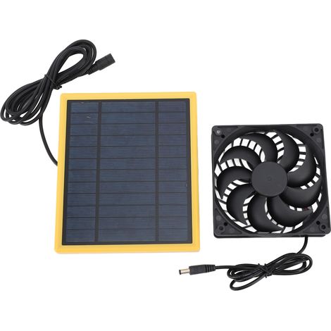 Kit de ventilateur solaire 20 W étanche pour petits poulaillers, serres, abris de jardin, niches pour animaux, extraction par fenêtre. Fonctionnement silencieux. (1/5)