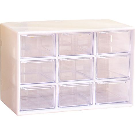 Boite De Rangement Bureau - 9 Tiroirs Amovibles - En Acrylique Transparent - Pour Artisanat Bureau Maison - 1 Pièce (1/5)