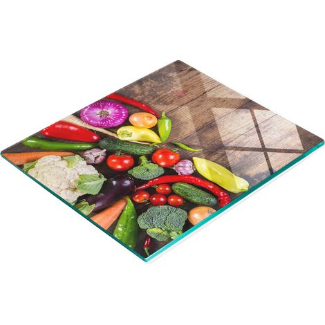 Tabla de cocina decorativa de vidrio templado para picar verduras, 60x52 cm (1/5)