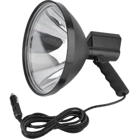 Proiettore portatile HID da 9 pollici – 12-24 V 55 W – Ricaricabile – Impermeabile – Antiurto – Campeggio/Pesca – Nero