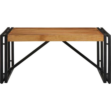 Table basse Table de salon Table de café 80x80x35 cm bois massif acacia (1/5)