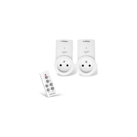 Set mit 2 fernbedienbaren Steckdosen, 2300 W – 30 m Reichweite – Kindersicherung – Einzel- oder Gruppensteuerung – Kompatibel mit 230-V-Geräten (1/5)