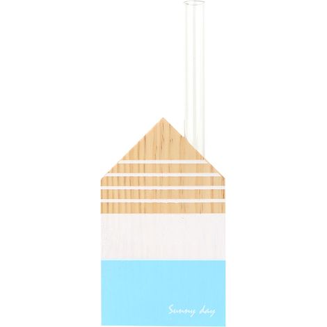 Support à Tubes à Fleurs en Verre Pastoral Bois - Décoration de Bureau Minimaliste (TT-06 Français) (1/5)