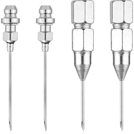 4pcs Buse d'Aiguille de Pistolet à Graisse, Aiguille d'Injecteur de Graisse Pointe d'Aiguille Pistolet Graisse Amovible pour Injection Graisse Utilisé dans Un Espace Étroit et Un Trou Profond (1/5)
