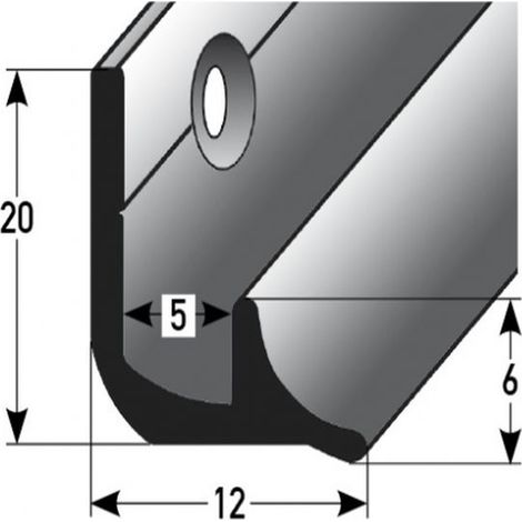 Treppeninnenecke "Kent" 5 mm Typ: 370 (Aluminium eloxiert, gebohrt)-silber-1000