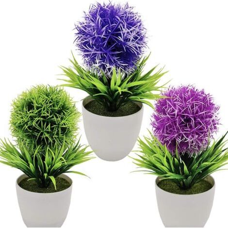 Plantes Artificielles Arbre Topiaire Artificiel en Pot Arbre Artificiel en Forme de Boule Fausse Herbe Verte Fraîche Arbustes Bonsaï Verdure pour la Décoration de Jardin de Bureau à Domicile (1/5)