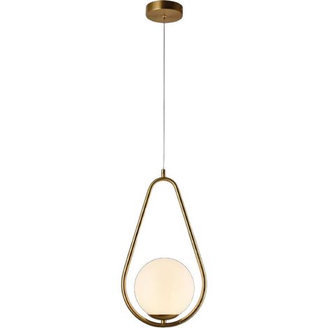 TrAdE Shop Traesio - Lampadario A Sospensione Design A Goccia Bronzo Metallo Con Sfera Lampada Attacco G9 A27 -