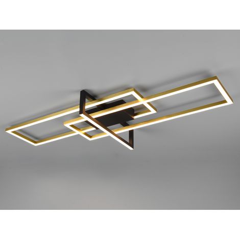 Trio LED Deckenleuchte Salinas schwarz, gold, Switch Dimmer Deckenleuchte (1/5)