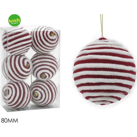 Set 6 Sfere General Trade Ø 80mm Rosso e Bianco
