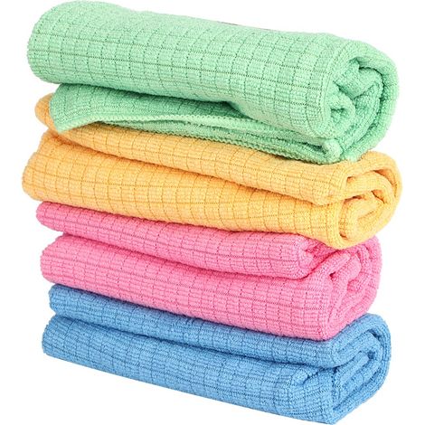 4 chiffons microfibres absorbants pour vaisselle, torchons de cuisine réutilisables (1/5)